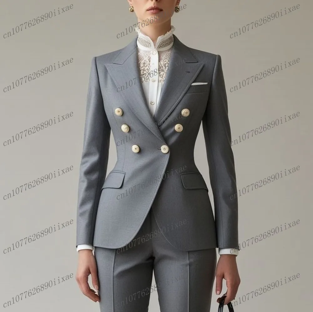 Fashion Grey Women Suits Lady Business Office Tuxedos Mother Wedding Party Formal Ladies 2 Piece Set Jacket Pants
Fashion Grey Women Suits Lady Business Office Tuxedos Mother Wedding Party Formal Ladies 2 Piece Set Jacket Pants