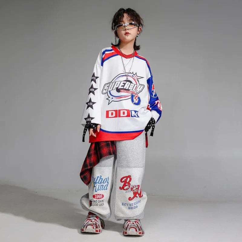 New Hip Hop Dance Clothes Sets Girls Boys Long Sleeves Tops Casual Pants Jogger Wear Group Jazz Street Dance Performance Costume
New Hip Hop Dance Clothes Sets Girls Boys Long Sleeves Tops Casual Pants Jogger Wear Group Jazz Street Dance Performance Costume
