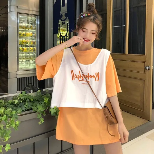Fashionable Anti-Aging Summer Outfit Women's Loose Short Sleeve T-Shirt And Short Vest Two-Piece Set Korean Style Casual Spor...
Fashionable Anti-Aging Summer Outfit Women's Loose Short Sleeve T-Shirt And Short Vest Two-Piece Set Korean Style Casual Spor...