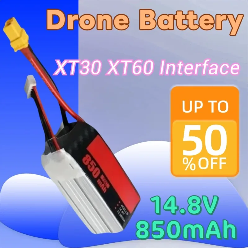 14.8V 850mAh 4S 75C XT30 XT60 LiPo Battery for RC Helicopter Quadcopter FPV Racing Drone Battery
14.8V 850mAh 4S 75C XT30 XT60 LiPo Battery for RC Helicopter Quadcopter FPV Racing Drone Battery