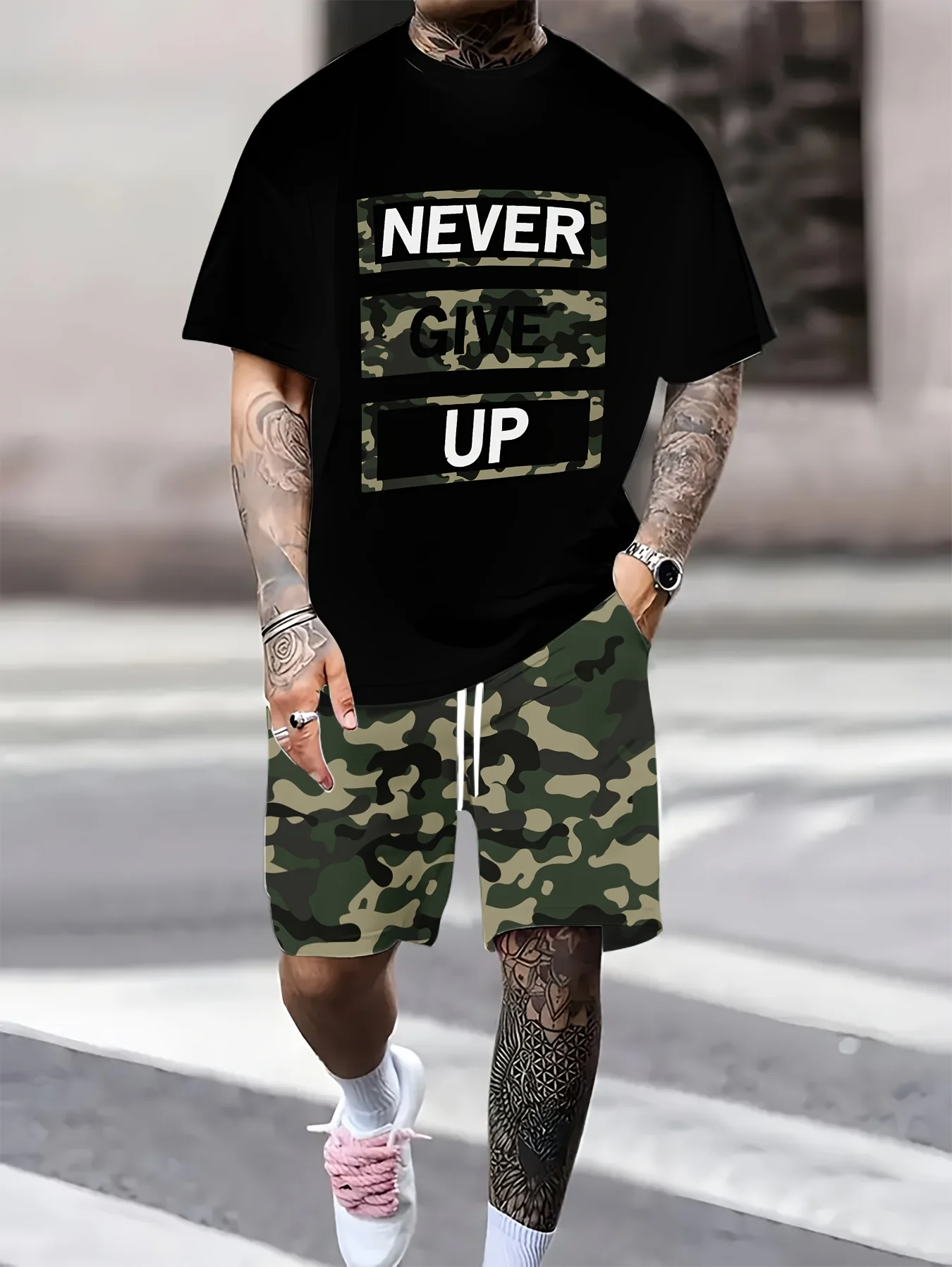 The new men's set for summer 2025 featuring 3D camouflage prints is fashionable casual comfortable sporty everyday and streetwea
The new men's set for summer 2025 featuring 3D camouflage prints is fashionable casual comfortable sporty everyday and streetwea