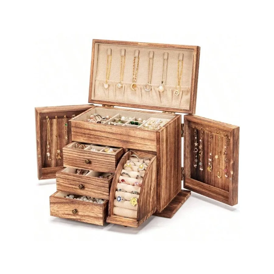 Jewelry Box Organizer Solid Wood Jewelry Boxes For Women For Storage Display Necklace Ring Earring Bracelet Rustic Style Jewelr
Jewelry Box Organizer Solid Wood Jewelry Boxes For Women For Storage Display Necklace Ring Earring Bracelet Rustic Style Jewelr