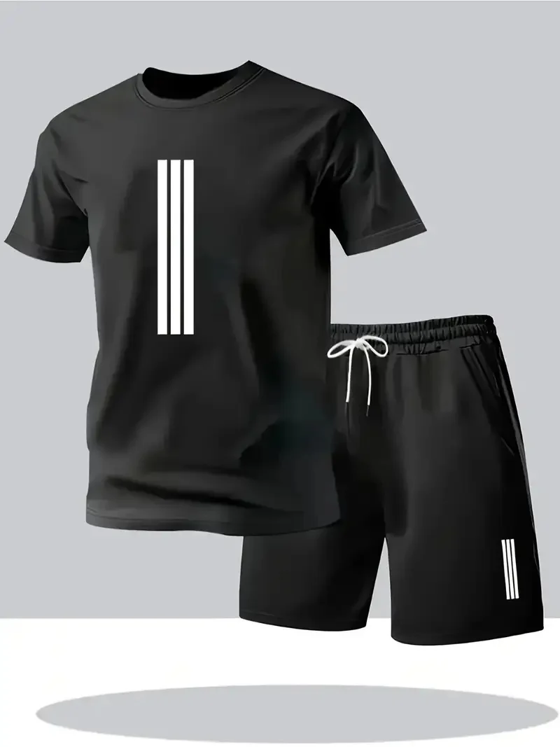 Men's 2-piece set with sporty crew neck short-sleeved top and shorts, HD pattern design, comfortable casual sportswear
Men's 2-piece set with sporty crew neck short-sleeved top and shorts, HD pattern design, comfortable casual sportswear