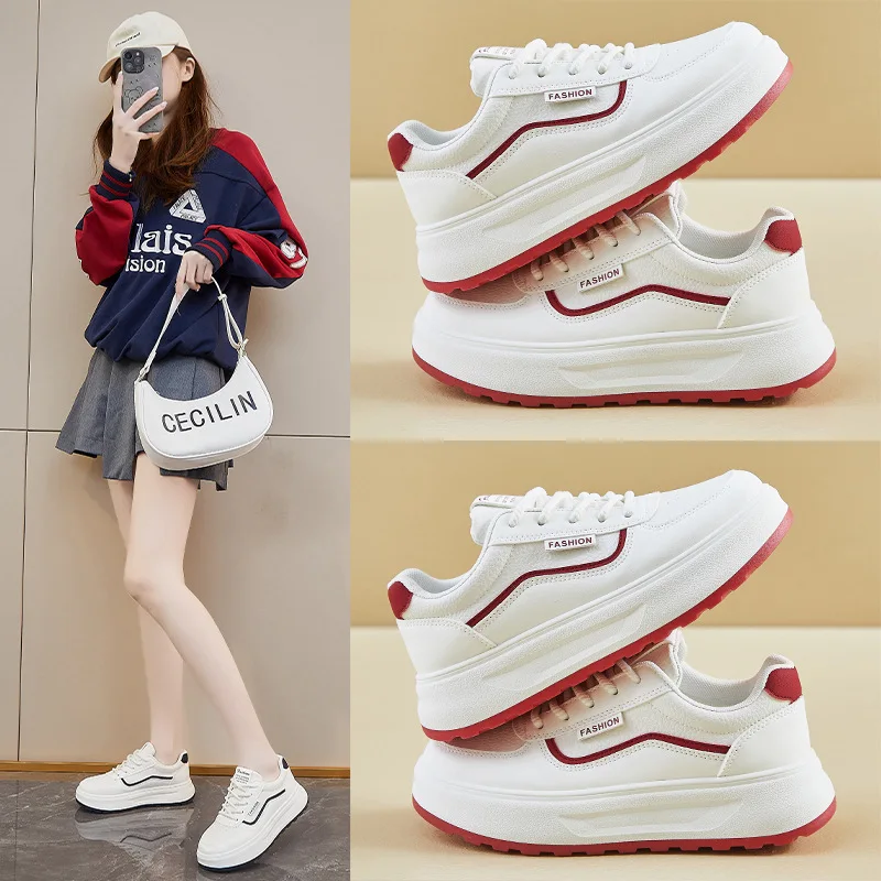 Women's 2025 Crisp White Chunky Skate Sneakers | Retro-Inspired Platform Shoes with 4cm Height for Casual & Campus Wear
Women's 2025 Crisp White Chunky Skate Sneakers | Retro-Inspired Platform Shoes with 4cm Height for Casual & Campus Wear