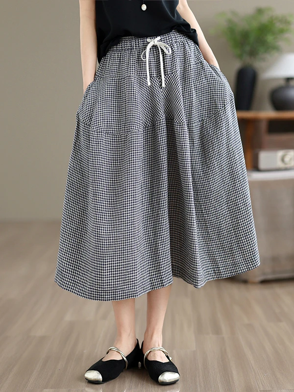 Artistic Style Cotton Linen Women's Pants Skirt Summer 2026 Large Size Versatile Seven-Quarter Length Plaid Pattern
Artistic Style Cotton Linen Women's Pants Skirt Summer 2026 Large Size Versatile Seven-Quarter Length Plaid Pattern
