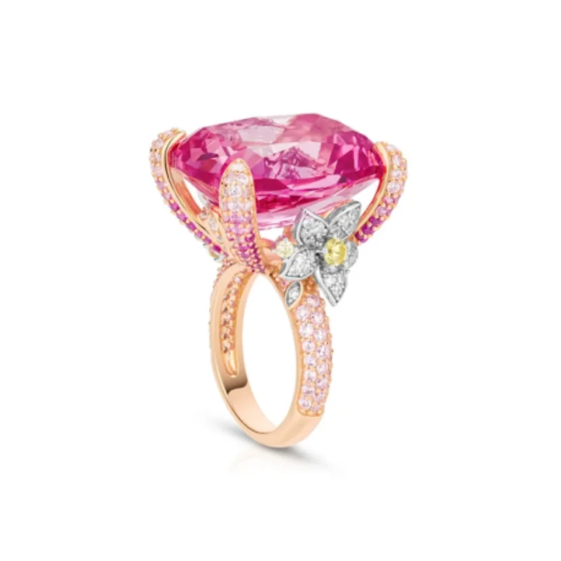 Bellux 925 Silver Synthetic Zircon Ring Big Size Pink Square Gem Small Yellow Diamond Flower Luxury Fine Jewelry Rings
Bellux 925 Silver Synthetic Zircon Ring Big Size Pink Square Gem Small Yellow Diamond Flower Luxury Fine Jewelry Rings