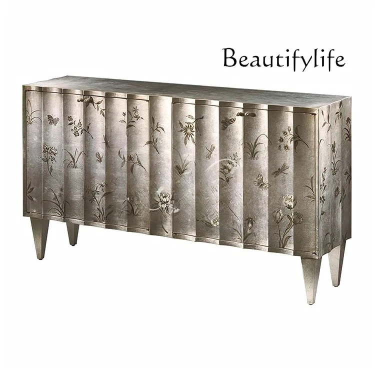 American light luxury foyer entrance French retro gold foil old solid wood light luxury decorative cabinet dining side cabinet
American light luxury foyer entrance French retro gold foil old solid wood light luxury decorative cabinet dining side cabinet