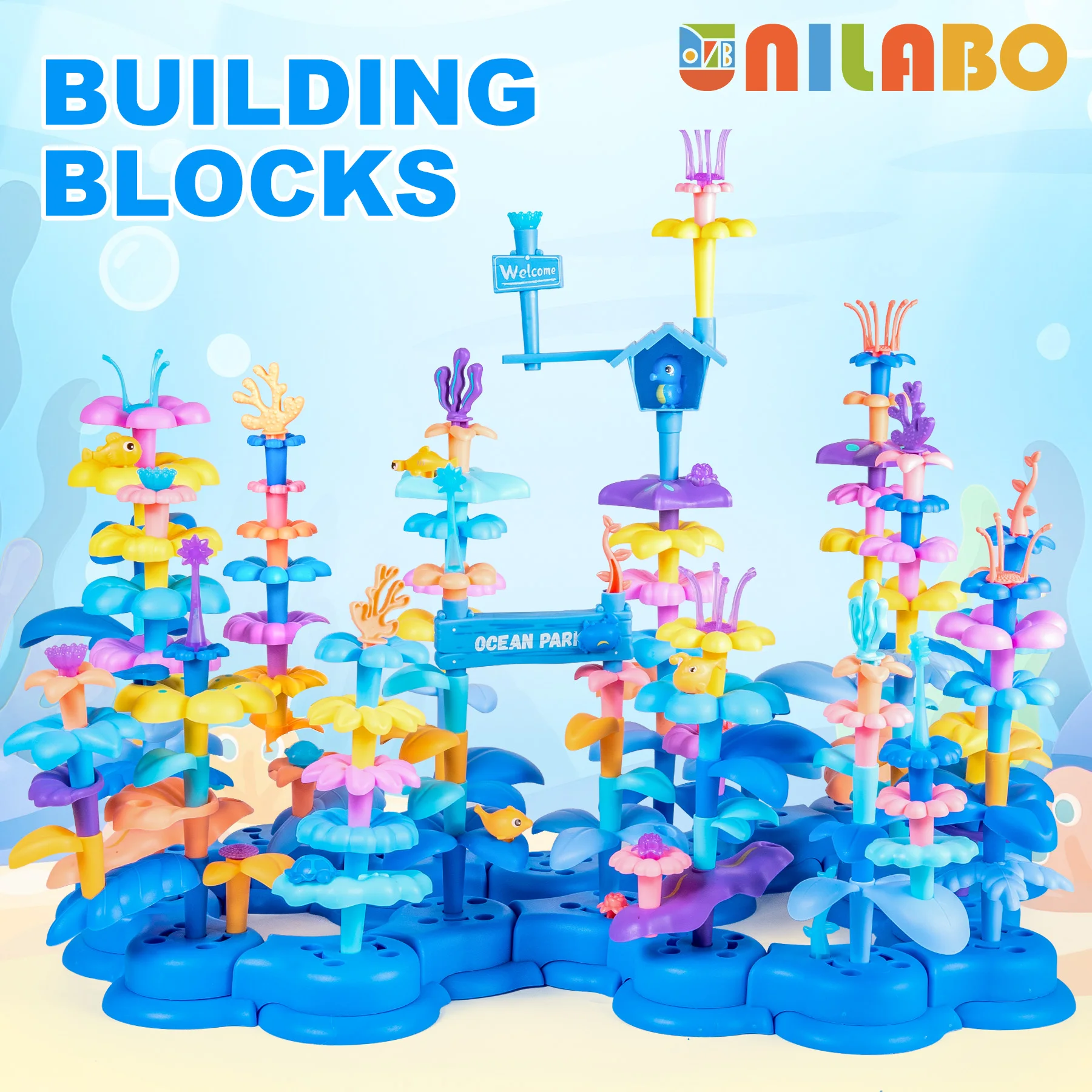 Unilabo Ocean Building Blocks 41/61/136/187pcs DIY Stacking STEM Toy for Kids Ages 3-8 Birthday Gifts (Blue)
Unilabo Ocean Building Blocks 41/61/136/187pcs DIY Stacking STEM Toy for Kids Ages 3-8 Birthday Gifts (Blue)