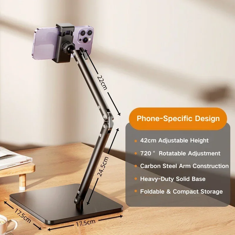 Adjustable Desktop Phone Stand with Multi-Angle Viewing – Universal for Live Streaming, Recording & Hands-Free Use
Adjustable Desktop Phone Stand with Multi-Angle Viewing – Universal for Live Streaming, Recording & Hands-Free Use