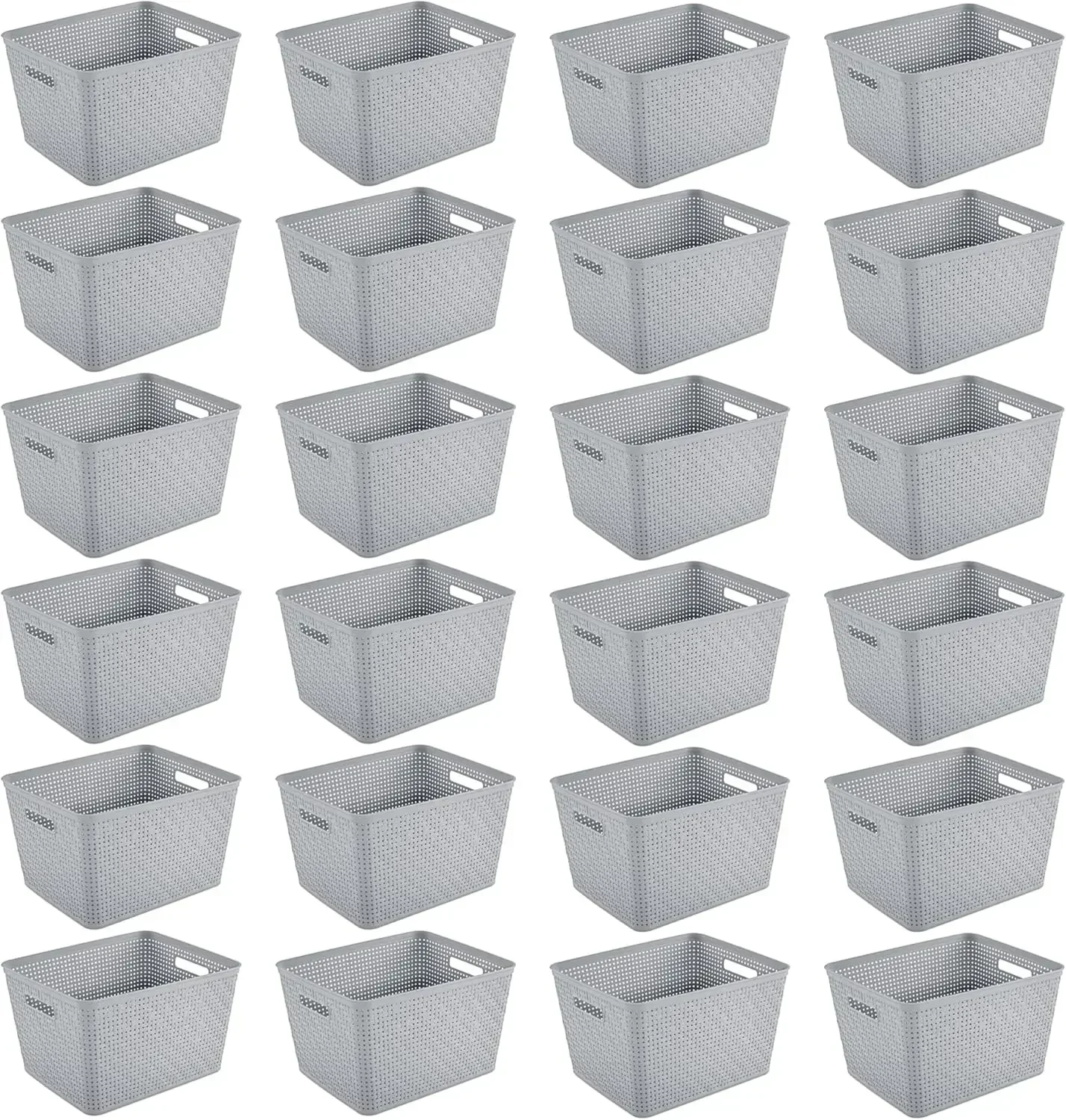 24 Pack Plastic Storage Bin Organization Containers, Tall Baskets, Cement
24 Pack Plastic Storage Bin Organization Containers, Tall Baskets, Cement