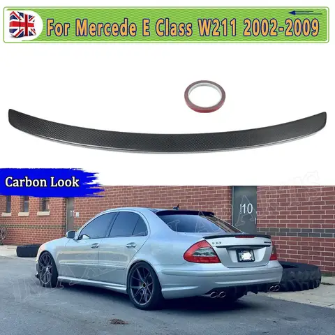 Tail Spoilers Lip FOR MERCEDES E CLASS W211 E200CDI E270CDI E500 AMG STYLE Saloon 2002-2009 REAR BOOT SPOILER WING CARBON BLACK