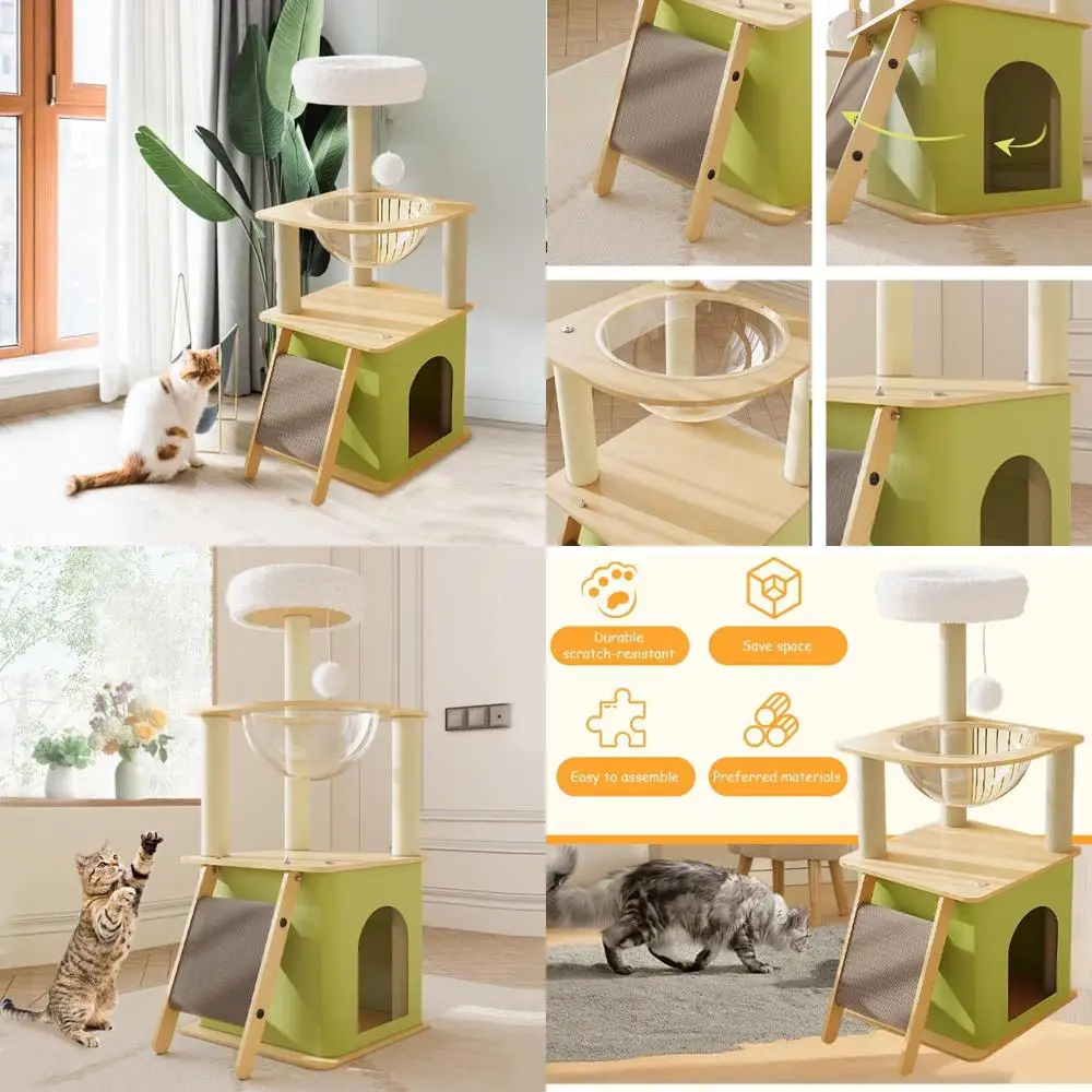 39 Indoor Green Multi-Level Cat Tree with Sisal Posts, Condo Perches, Ladder & Play Balls
39 Indoor Green Multi-Level Cat Tree with Sisal Posts, Condo Perches, Ladder & Play Balls