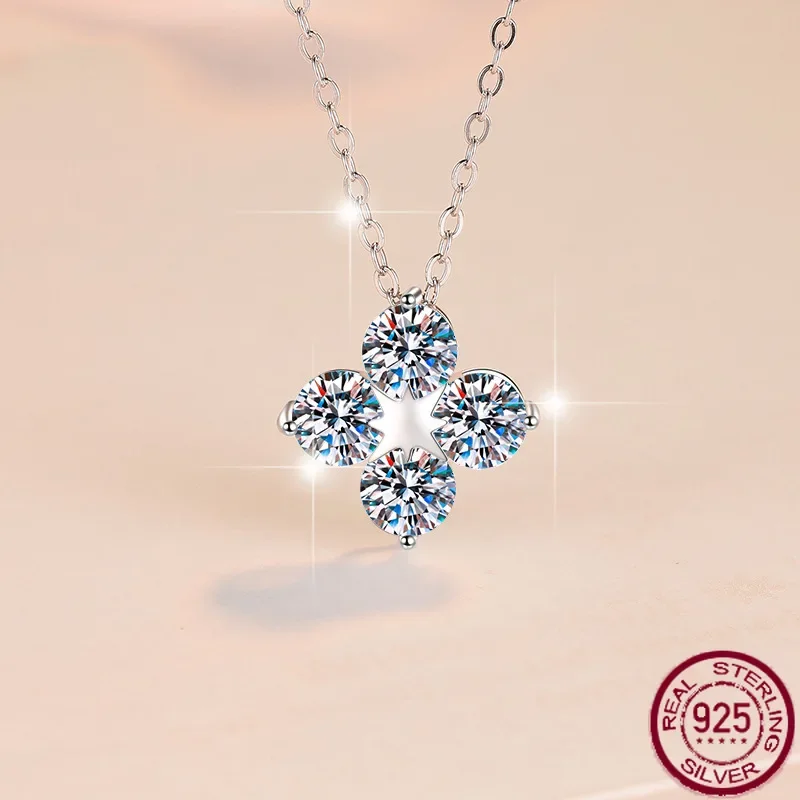 New s925 pure silver necklace, women's clover moissanite pendant, fashionable first accessory, wedding jewelry
New s925 pure silver necklace, women's clover moissanite pendant, fashionable first accessory, wedding jewelry