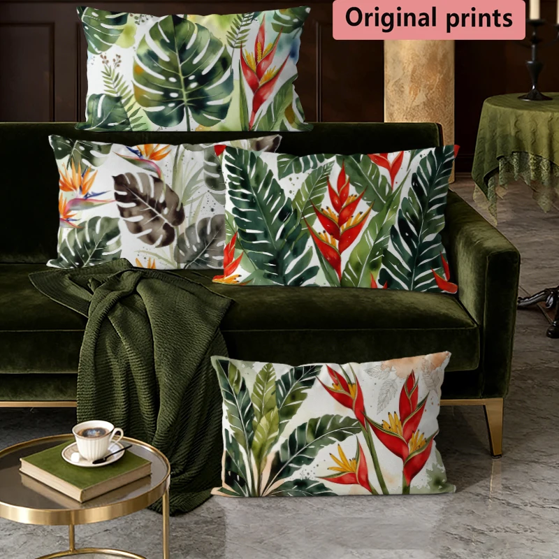 Tropical Jungle Floral Pillow Covers Suitable For Sofa Bedroom Car Pillow Cover Cushion Rectangular Back Cushion
Tropical Jungle Floral Pillow Covers Suitable For Sofa Bedroom Car Pillow Cover Cushion Rectangular Back Cushion