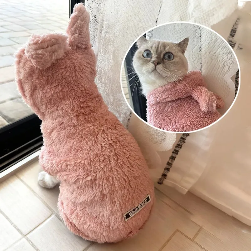 Warm Fleece Cat Costume for Winter Autumn Cute Soft Pink Cats Clothes for Small Medium Dog Kitty Kitten Sweater Funny Pet Coat
Warm Fleece Cat Costume for Winter Autumn Cute Soft Pink Cats Clothes for Small Medium Dog Kitty Kitten Sweater Funny Pet Coat