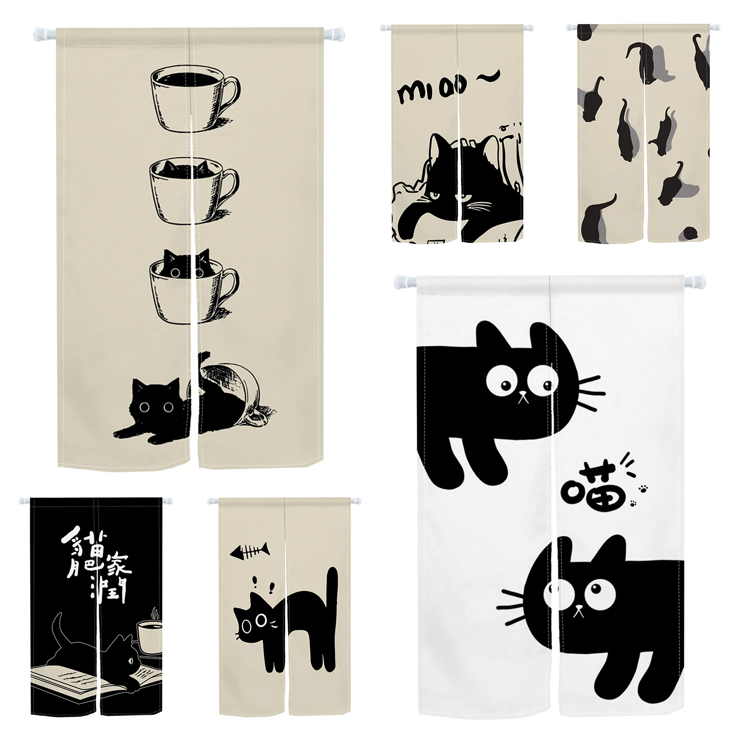 Black Cat Door Curtain Noren Door Curtain Japan Style Bedroom Kitchen Living Room Entryway Blackout Partition Half Door Curtains
Black Cat Door Curtain Noren Door Curtain Japan Style Bedroom Kitchen Living Room Entryway Blackout Partition Half Door Curtains
