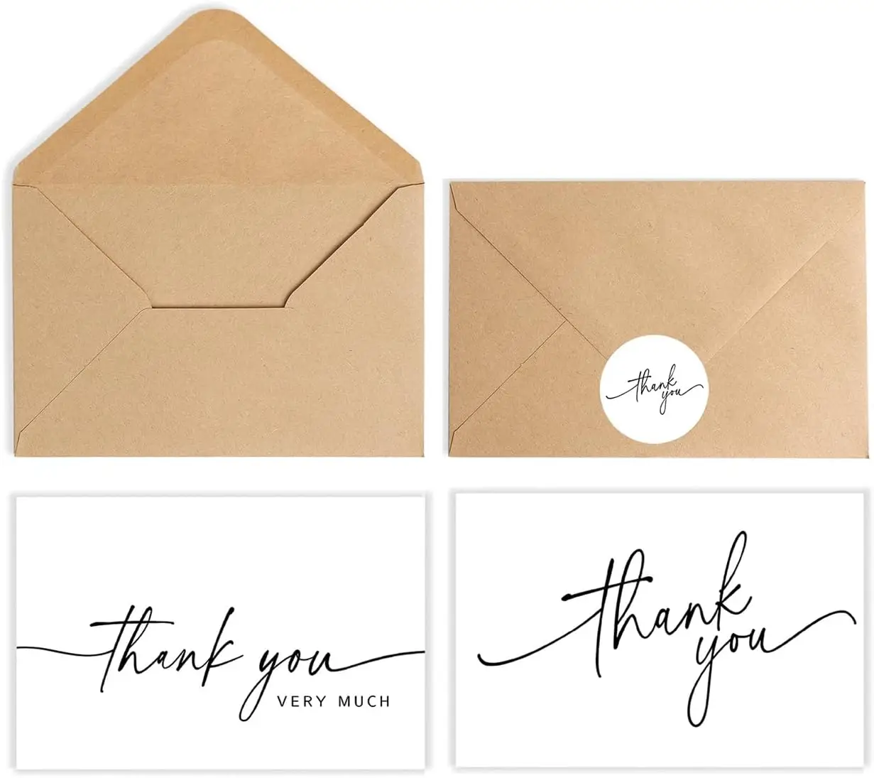Thank You Cards Bulk with Kraft Envelopes & Matching Stickers, 3.5x5 Inches, Minimalist Design | Perfect for Business, Weddi
Thank You Cards Bulk with Kraft Envelopes & Matching Stickers, 3.5x5 Inches, Minimalist Design | Perfect for Business, Weddi