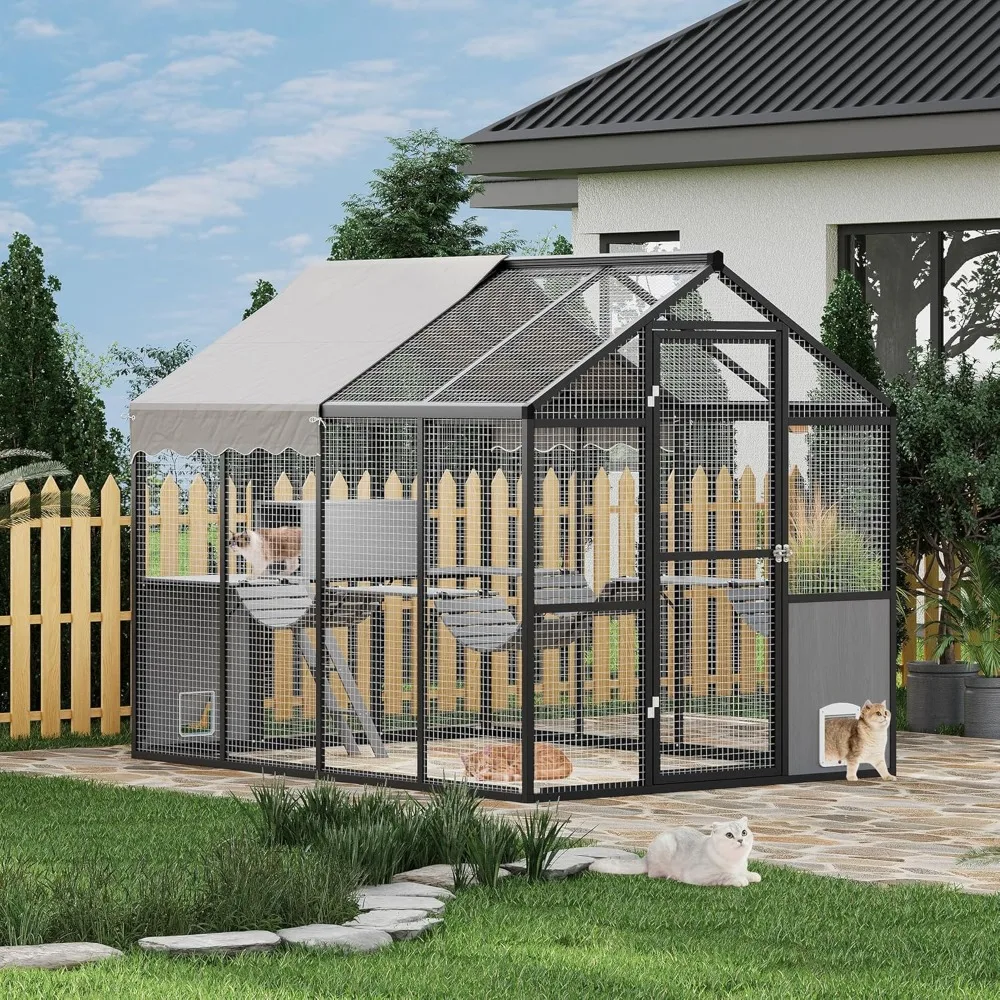 Aluminum Extra Large Catio Outdoor Cat Enclosure for Multiple Cats, Catio Large Cat Run, Cats Run Enclosure Walk in Kitten Condo
Aluminum Extra Large Catio Outdoor Cat Enclosure for Multiple Cats, Catio Large Cat Run, Cats Run Enclosure Walk in Kitten Condo