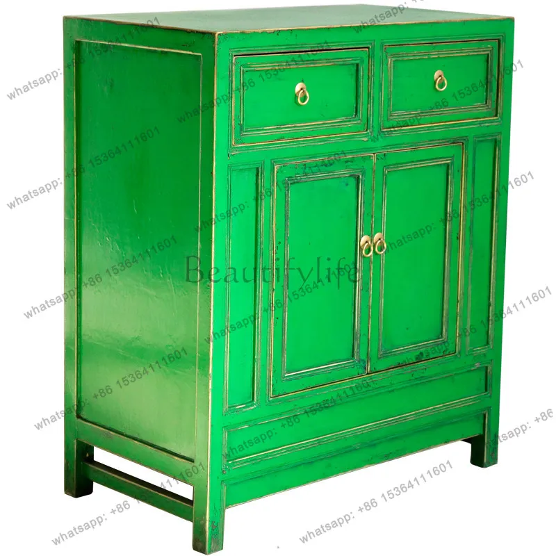 New Chinese style antique and old entrance shoe cabinet solid wood living room furniture dining side cabinet
New Chinese style antique and old entrance shoe cabinet solid wood living room furniture dining side cabinet