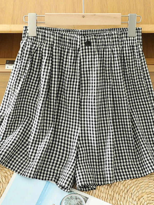 Casual Lightweight Breathable Women's Wide Leg Pants Elastic Waist Summer Fashion Short Grid Pattern Trousers for plus Size
Casual Lightweight Breathable Women's Wide Leg Pants Elastic Waist Summer Fashion Short Grid Pattern Trousers for plus Size