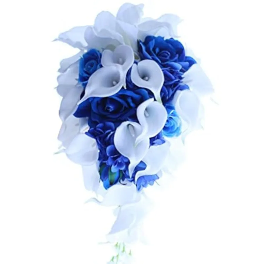 Royal Blue Bouquet Bridal Bouquets for Wedding White Calla Lily Bridal Bouquet Water Drops Waterfall Shape Luxury Jewelry Bouqu
Royal Blue Bouquet Bridal Bouquets for Wedding White Calla Lily Bridal Bouquet Water Drops Waterfall Shape Luxury Jewelry Bouqu
