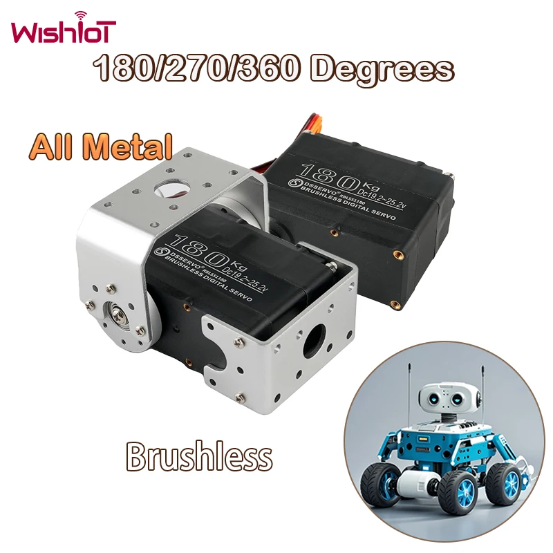 Digital Servo 180Kg 24V Metal Gear Brushless Motor 180/270/360 Degree waterproof Servos for RC Robot Car Boy DIY RC Toys #T3
Digital Servo 180Kg 24V Metal Gear Brushless Motor 180/270/360 Degree waterproof Servos for RC Robot Car Boy DIY RC Toys #T3