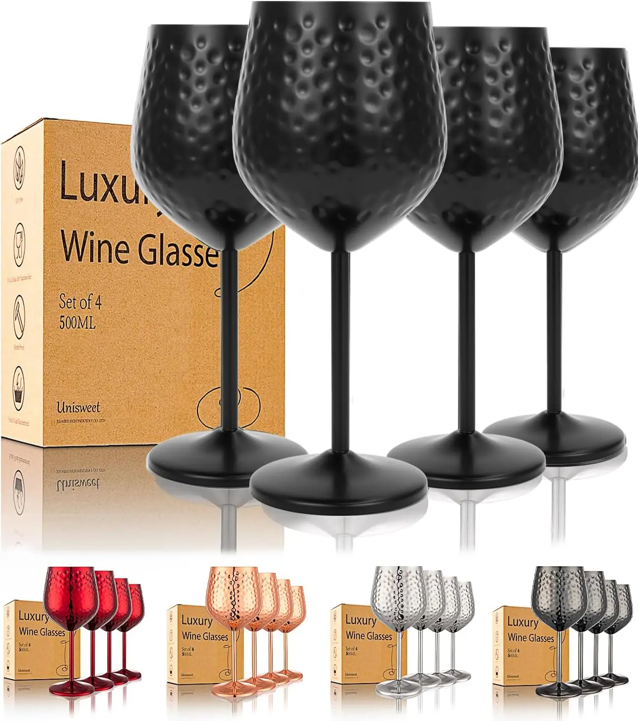 Unbreakable Stainless Steel Wine Glasses Set of 4, 18oz Hammered Design for Outdoor Travel Camping Pool Gift
Unbreakable Stainless Steel Wine Glasses Set of 4, 18oz Hammered Design for Outdoor Travel Camping Pool Gift