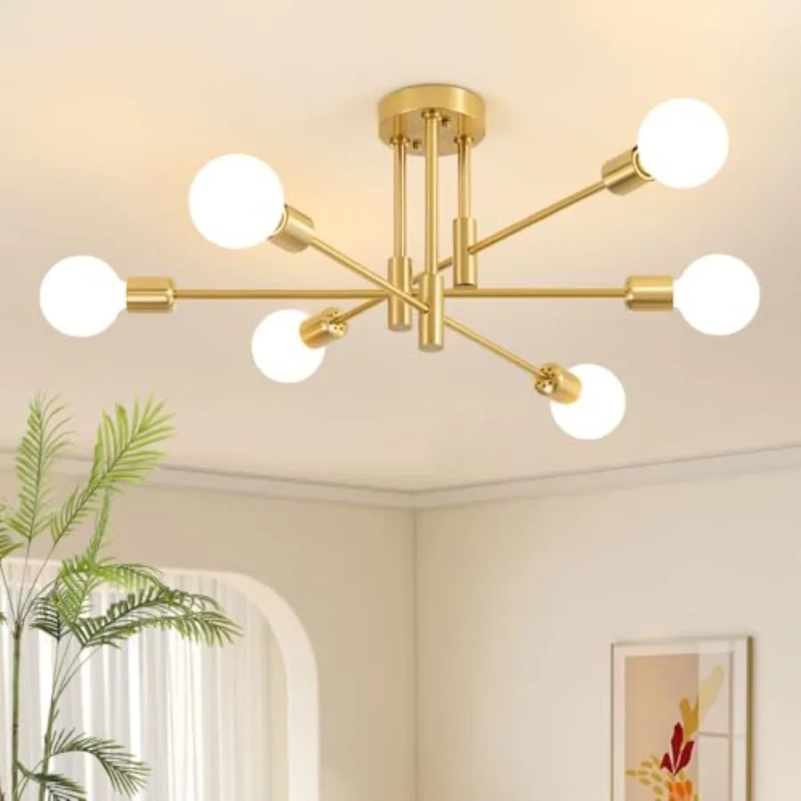 Modern Chandelier Ceiling Light Fixture 6-Light Sputnik Dining Chandeliers 31.18" and Chandelier Over Table Mid Century Lights
Modern Chandelier Ceiling Light Fixture 6-Light Sputnik Dining Chandeliers 31.18" and Chandelier Over Table Mid Century Lights
