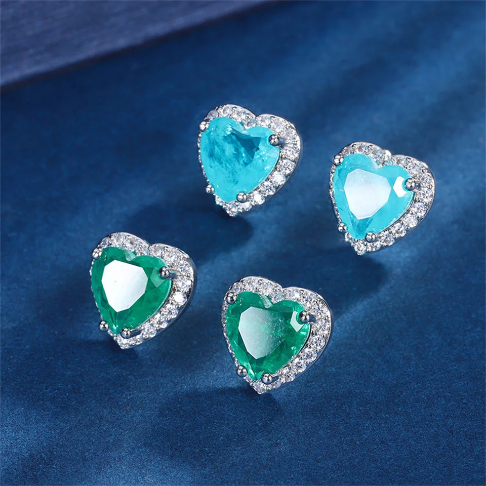 Colored Gemstone Heart-shaped Diamond-encrusted Stainless Steel Stud Earrings Jewelry Gift Luxurious Stud Earring Main Stone 9*9
Colored Gemstone Heart-shaped Diamond-encrusted Stainless Steel Stud Earrings Jewelry Gift Luxurious Stud Earring Main Stone 9*9