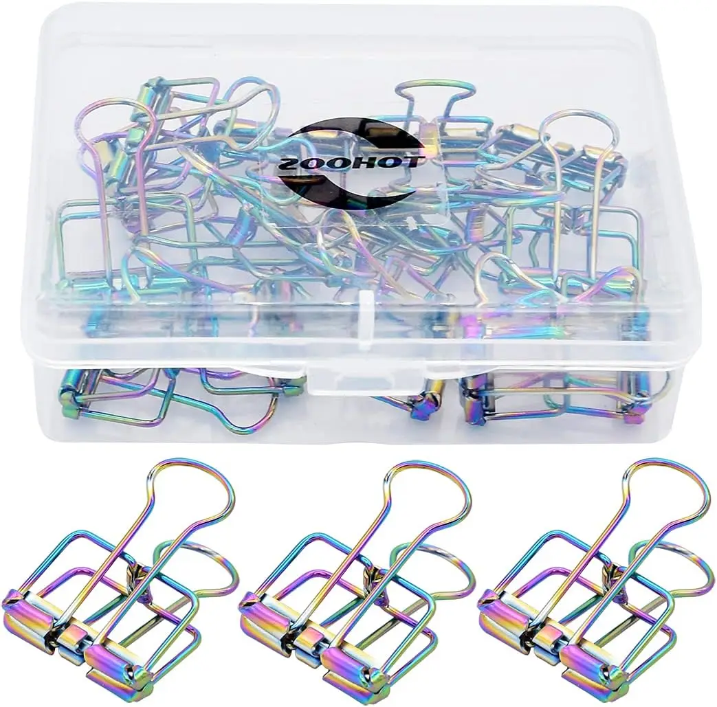 Rainbow Binder Clips, 15 Pack, 0.75 inch, Rustproof, Cute Office Supplies
Rainbow Binder Clips, 15 Pack, 0.75 inch, Rustproof, Cute Office Supplies