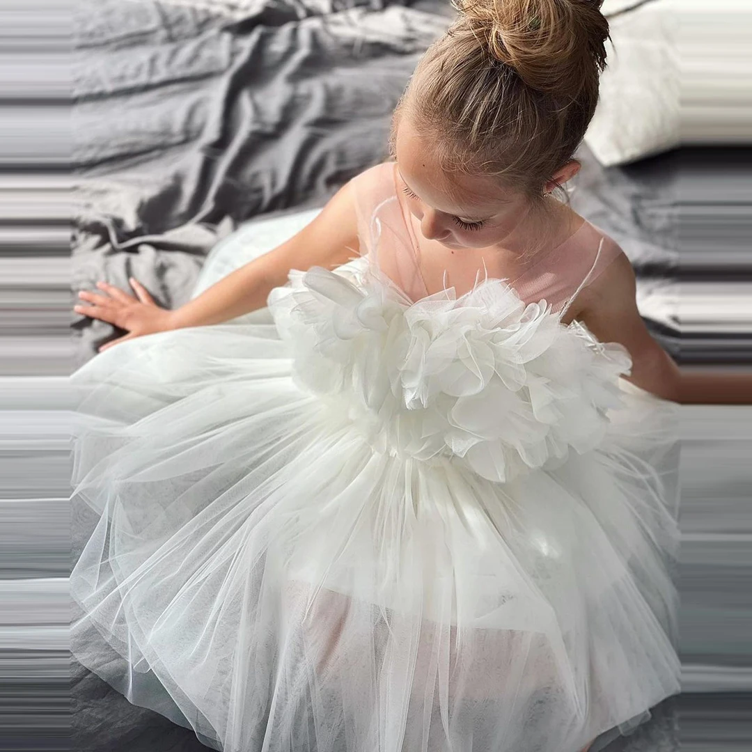Cute White Tutu Tulle Flower Girls Dresses For Wedding Kids A-line Ruffles Long Birthday Party Dress Wholesale Child Gowns
Cute White Tutu Tulle Flower Girls Dresses For Wedding Kids A-line Ruffles Long Birthday Party Dress Wholesale Child Gowns
