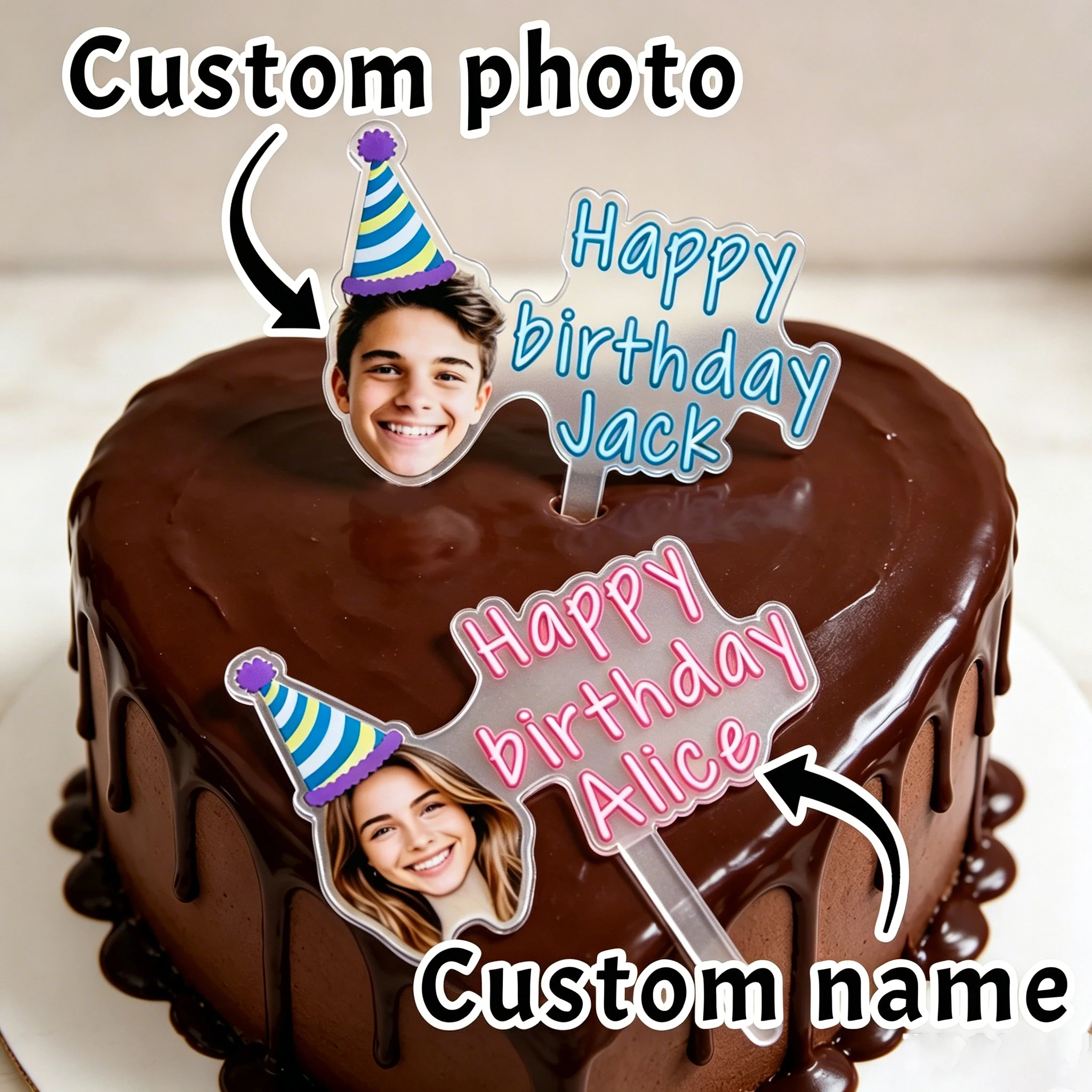 Custom Photo Text Cupcake Toppers Acrylic Cake Decoration Personalized Photo Topper Birthday Party Wedding Anniversary Decor
Custom Photo Text Cupcake Toppers Acrylic Cake Decoration Personalized Photo Topper Birthday Party Wedding Anniversary Decor