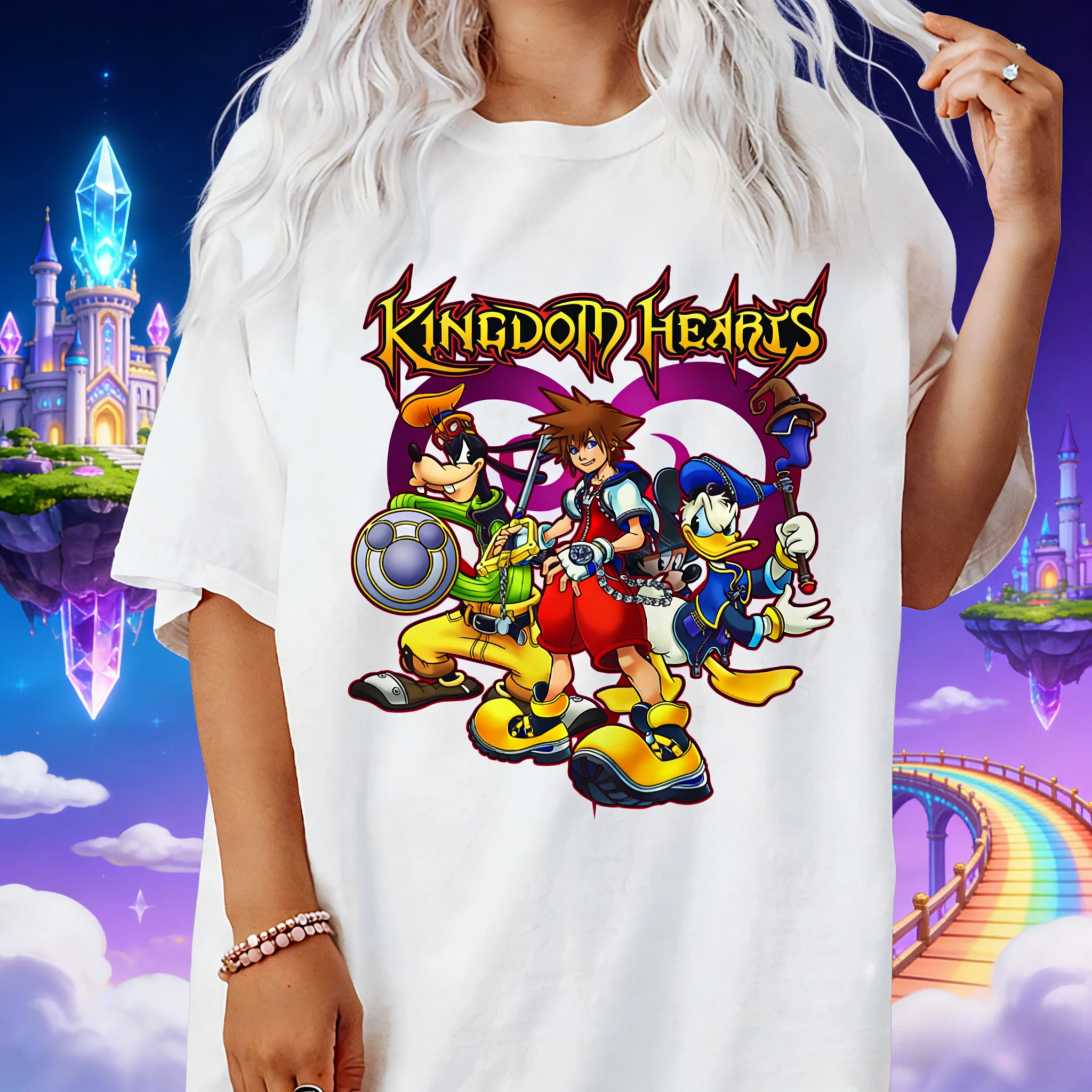 Футболка с принтом «Королевство Диснея» (Лето 2026) для мужчин и женщин, 100% чистый хлопок, с коротким рукавом, повседневная, свободного кроя
Футболка с принтом «Королевство Диснея» (Лето 2026) для мужчин и женщин, 100% чистый хлопок, с коротким рукавом, повседневная, свободного кроя