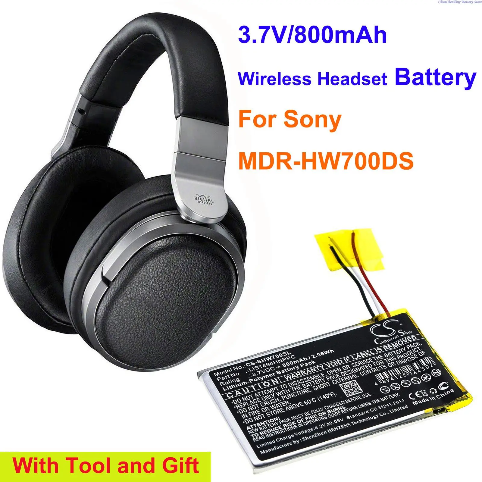 OrangeYu 800mAh Wireless Headset Battery LIS1494HNPPC for Sony MDR-HW700DS
OrangeYu 800mAh Wireless Headset Battery LIS1494HNPPC for Sony MDR-HW700DS