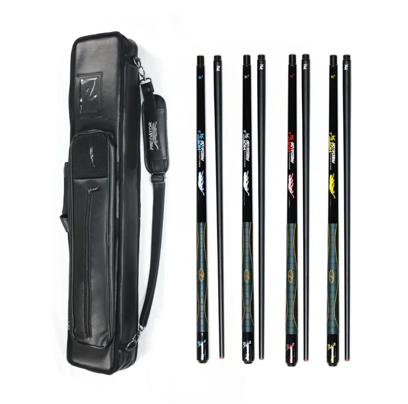Premium Unilock joint 1/2 Carbon fiber 58" Length Silicone Grip Pool Cue x 4pcs with 12holes 4b8s cue case x 1pcs
Premium Unilock joint 1/2 Carbon fiber 58" Length Silicone Grip Pool Cue x 4pcs with 12holes 4b8s cue case x 1pcs