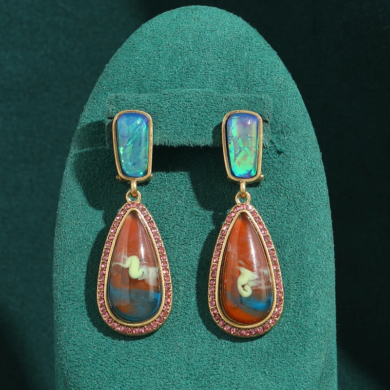 High Luxury Vintage Blue Opal Drop Earring Hanging Red Colorful Natural Stone Art Festival Jewelry New Arrival 2026 Gift
High Luxury Vintage Blue Opal Drop Earring Hanging Red Colorful Natural Stone Art Festival Jewelry New Arrival 2026 Gift