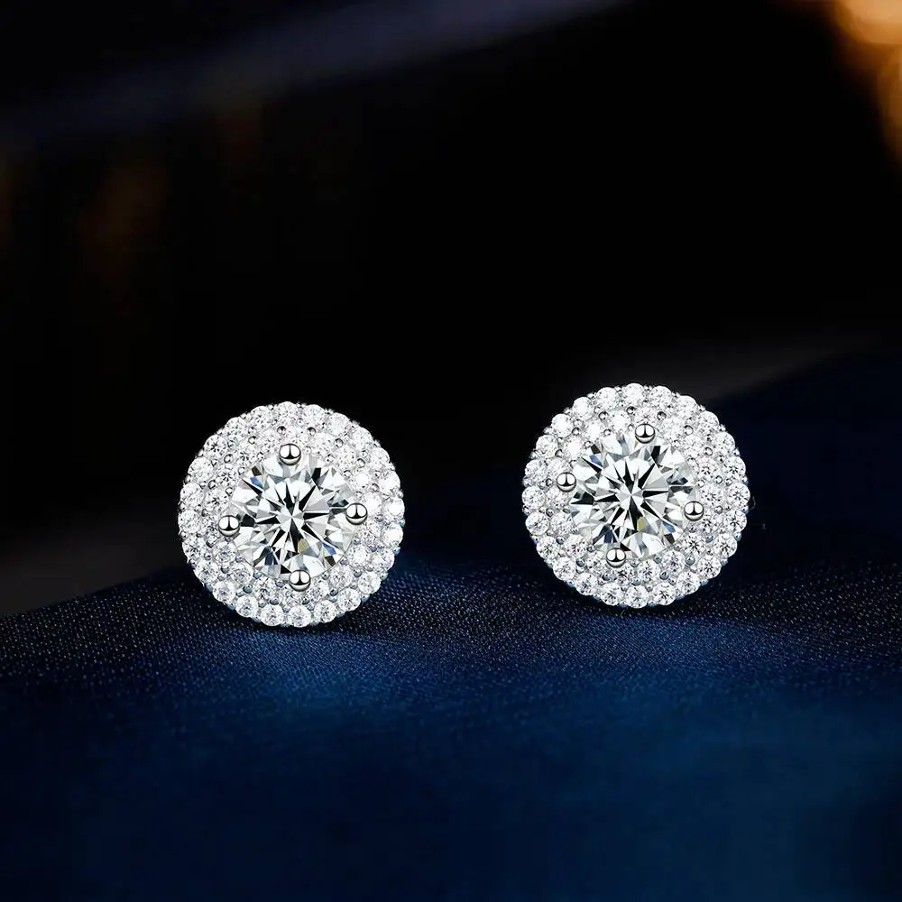 Grace Jewel 11MM 925 Sterling Silver Rhodium Plated Luxury Double Halo Cluster Stud Earrings GRA D Color VVS1 Moissanite for
Grace Jewel 11MM 925 Sterling Silver Rhodium Plated Luxury Double Halo Cluster Stud Earrings GRA D Color VVS1 Moissanite for