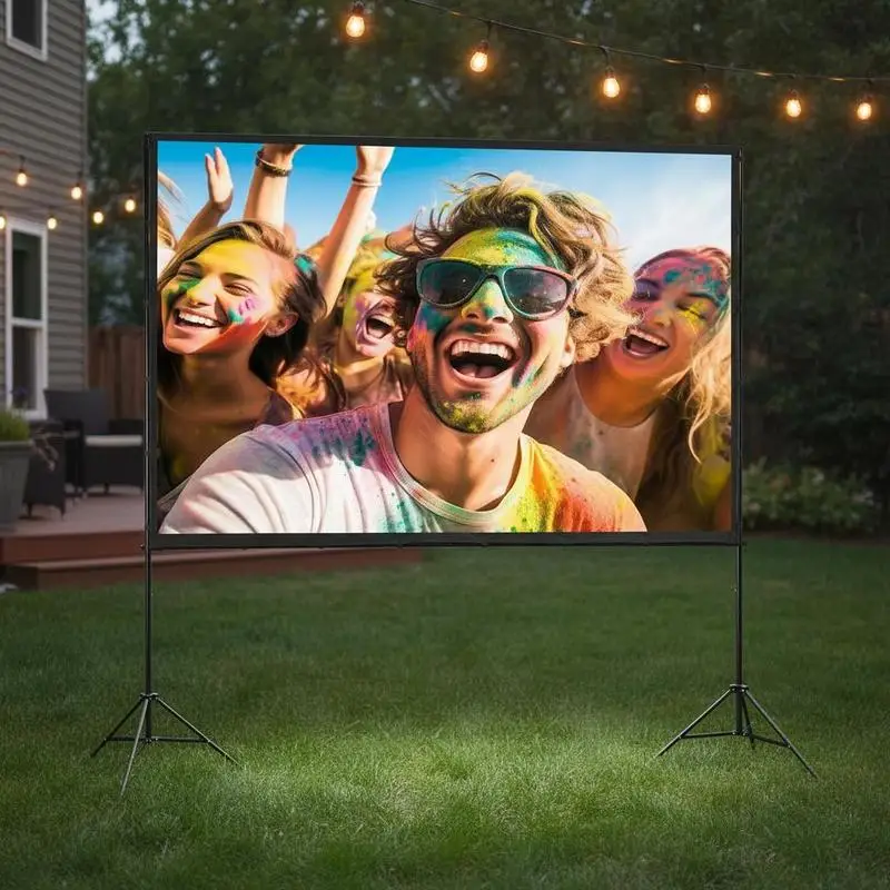 Projection projector screen with stand, 304.8 cm HD 4K outdoor/indoor projector screen, quick-folding portable movie screen, 16:9 aspect ratio, for home cinema, camping and leisure events, black
Projection projector screen with stand, 304.8 cm HD 4K outdoor/indoor projector screen, quick-folding portable movie screen, 16:9 aspect ratio, for home cinema, camping and leisure events, black