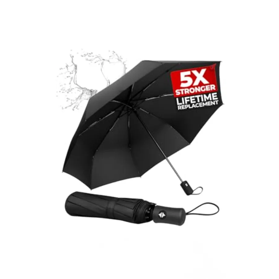 Windproof Travel Umbrella - Compact, Light, Full Automatic Open/Close - Folding Backpack Umbrella for Rain and Sun UV Preotecti
Windproof Travel Umbrella - Compact, Light, Full Automatic Open/Close - Folding Backpack Umbrella for Rain and Sun UV Preotecti