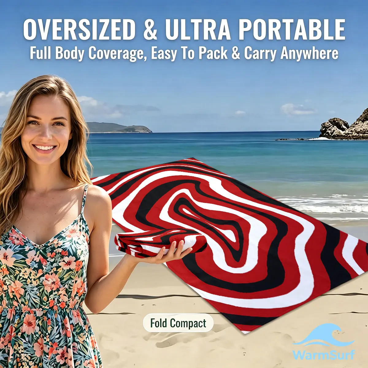 Red Black White Swirl Beach Towel Sand Free Quick Dry Absorbent Thin Compact Towels for Swimming Pool Camping Beach Accessories
Red Black White Swirl Beach Towel Sand Free Quick Dry Absorbent Thin Compact Towels for Swimming Pool Camping Beach Accessories
