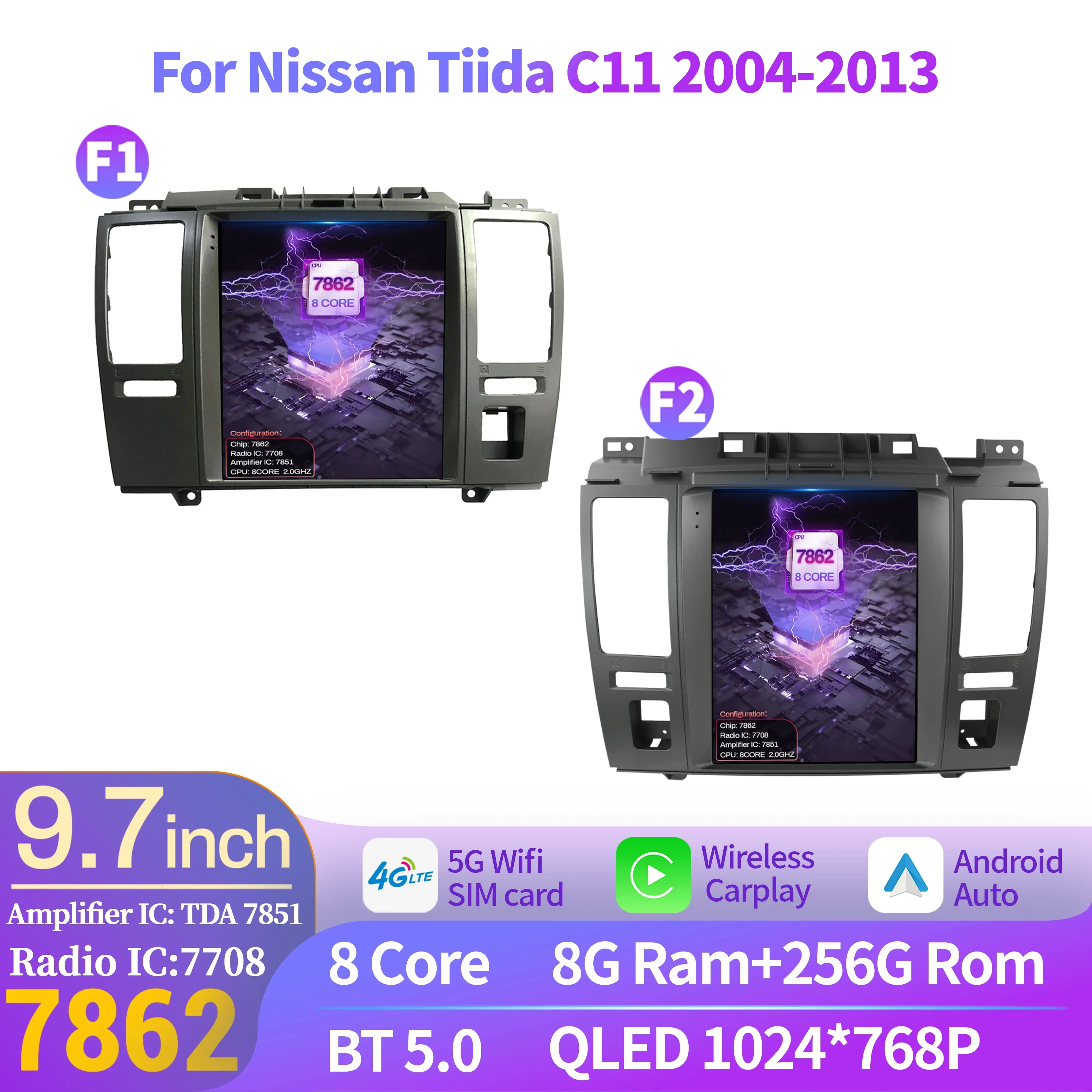 9.7inch For Nissan Tiida C11 2004-2013 Car Radio Multimedia Video Player Navigation 4G GPS BT CarPlay Android 14 QLED Screen
9.7inch For Nissan Tiida C11 2004-2013 Car Radio Multimedia Video Player Navigation 4G GPS BT CarPlay Android 14 QLED Screen