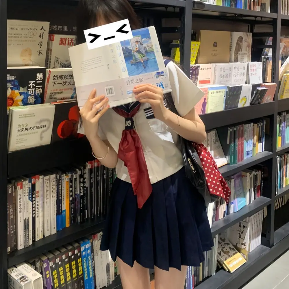 Original Design Women JK Sailor Uniform Set,Navy Collar College Style,Cyan Collar Upgraded White Three-Line Basic For Daily Wear
Original Design Women JK Sailor Uniform Set,Navy Collar College Style,Cyan Collar Upgraded White Three-Line Basic For Daily Wear