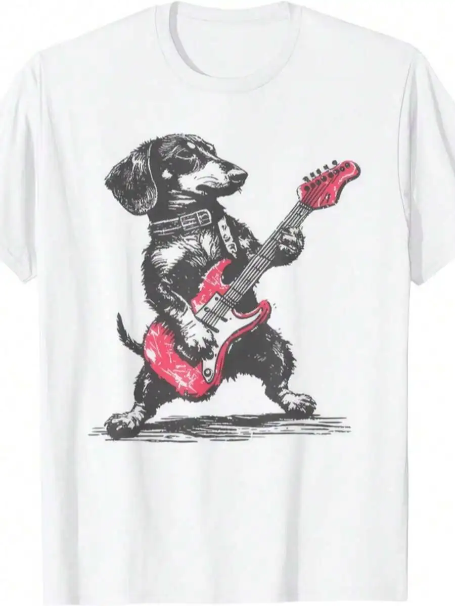 Dachshund Playing Red Electric Guitar Rock Music T Shirt
Dachshund Playing Red Electric Guitar Rock Music T Shirt