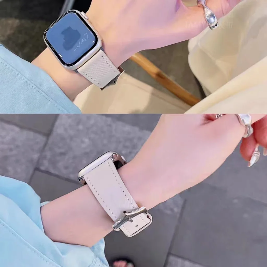 Fashion Leather loop Correa For Apple Watch band Series 10/9/8/7/6/5/4/3/2/1 SE 38mm 40mm 41mm 42mm 44mm 45mm 46mm 49mm Strap
Fashion Leather loop Correa For Apple Watch band Series 10/9/8/7/6/5/4/3/2/1 SE 38mm 40mm 41mm 42mm 44mm 45mm 46mm 49mm Strap