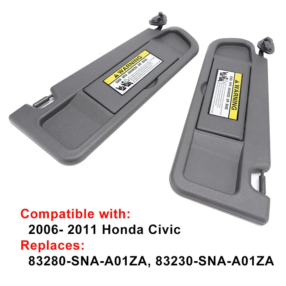 New Sun Visor DARK GRAY Atlas PAIR For 2006 2007 2008 2009 2010 2011 Honda Civic Left & Right Visor SET
New Sun Visor DARK GRAY Atlas PAIR For 2006 2007 2008 2009 2010 2011 Honda Civic Left & Right Visor SET
