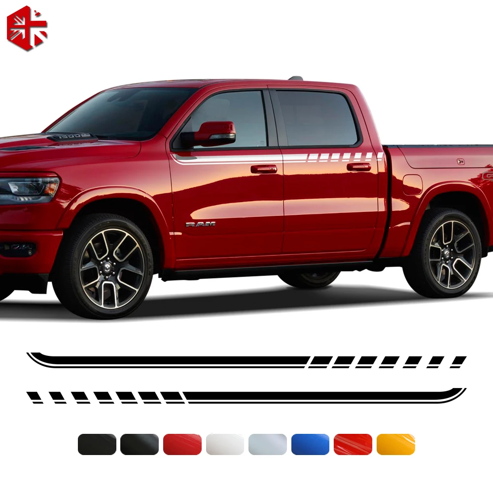 2pcs Car Body Upper Waist Line Side Racing Stripes Skirt Decals Stickers For Dodge Ram 1500 TRX Classic 2500 3500 CAB 2009-2022
2pcs Car Body Upper Waist Line Side Racing Stripes Skirt Decals Stickers For Dodge Ram 1500 TRX Classic 2500 3500 CAB 2009-2022