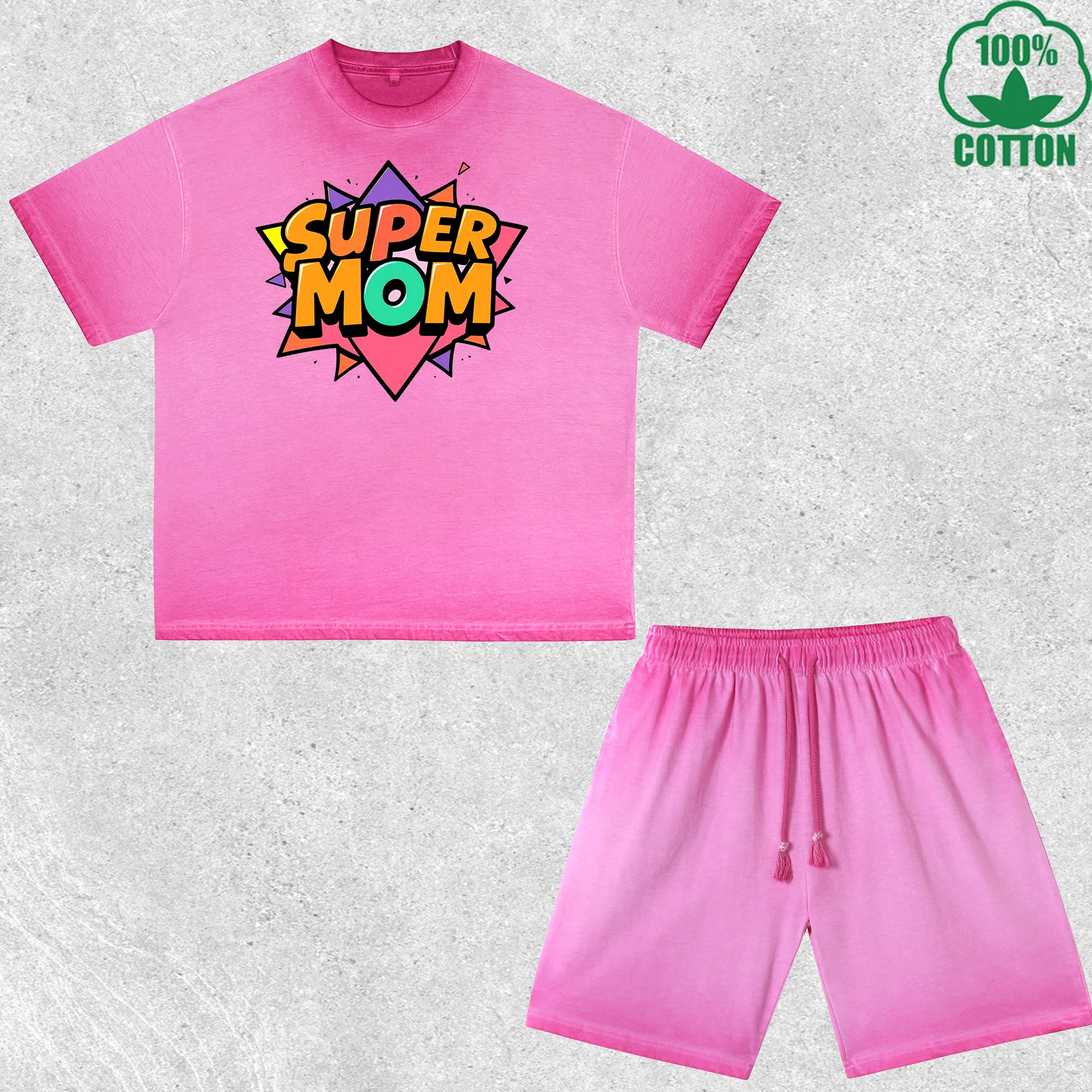 Super Mom Printed Dirty Wash T-Shirt Shorts Set Multicolor Combo Loose Trendy Fashionable 100%Cotton Short Value Pack
Super Mom Printed Dirty Wash T-Shirt Shorts Set Multicolor Combo Loose Trendy Fashionable 100%Cotton Short Value Pack