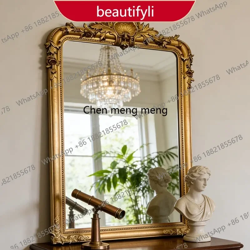 PP European retro makeup mirror wall-mounted American porch carved decorative mirror European wall-mounted makeup mirror
PP European retro makeup mirror wall-mounted American porch carved decorative mirror European wall-mounted makeup mirror