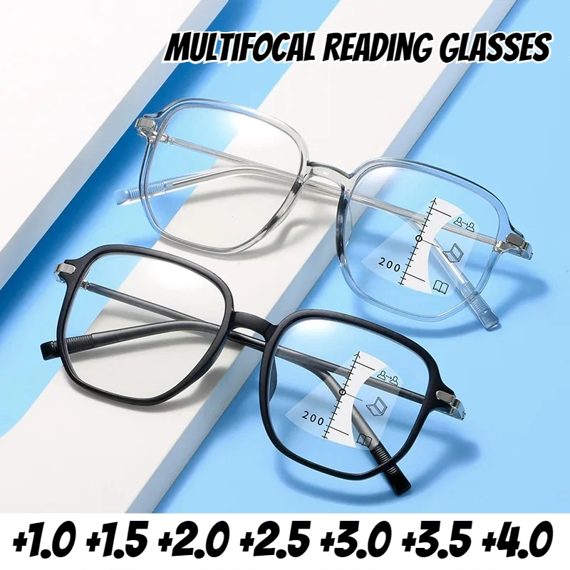 Classic Square Blue Light Blocking Multifocal Reading Glasses Vintage Progressive Glasses for Men and Women Near and Far Glasses
Classic Square Blue Light Blocking Multifocal Reading Glasses Vintage Progressive Glasses for Men and Women Near and Far Glasses