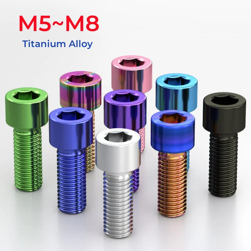 M5 M6 M8 Grade 12.9 Colorful Titanium Alloy Hex Socket Cap Head Screw Bicycle Moter Bolt Bike Accessories
M5 M6 M8 Grade 12.9 Colorful Titanium Alloy Hex Socket Cap Head Screw Bicycle Moter Bolt Bike Accessories